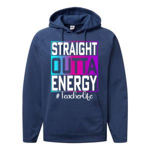 Teacher Straight Outta Energy Teacher Life Tie Dye Performance Fleece Hoodie