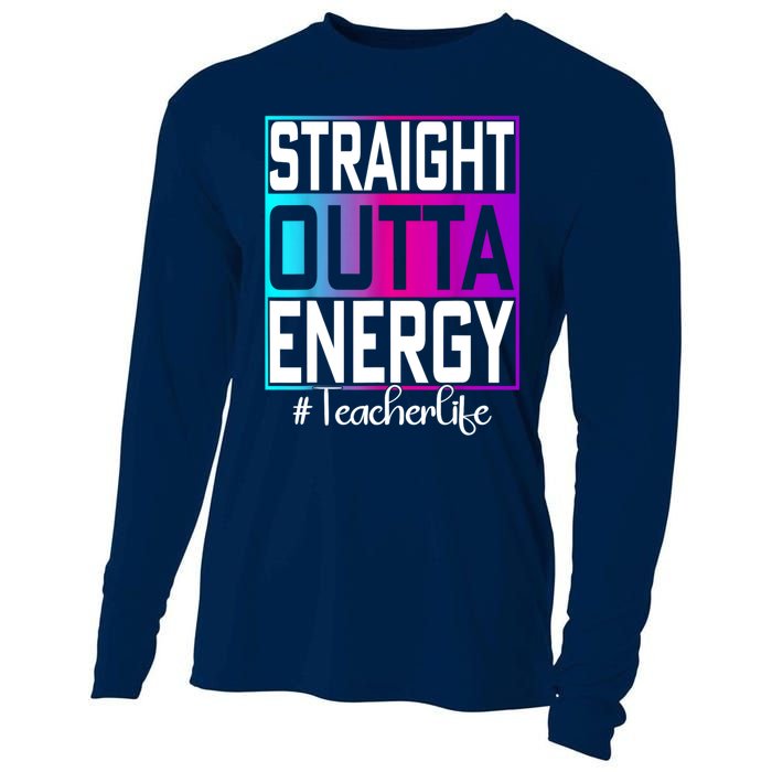 Teacher Straight Outta Energy Teacher Life Tie Dye Cooling Performance Long Sleeve Crew