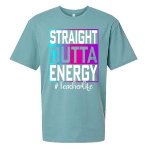 Teacher Straight Outta Energy Teacher Life Tie Dye Sueded Cloud Jersey T-Shirt