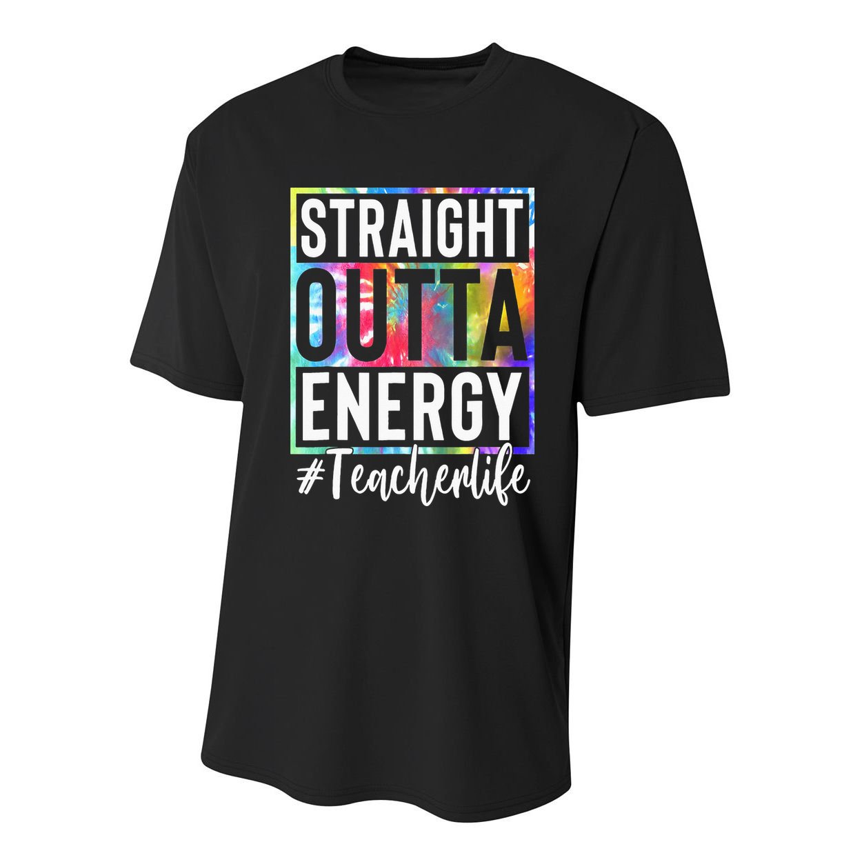 Teacher Straight Outta Energy Teacher Life Youth Performance Sprint T-Shirt