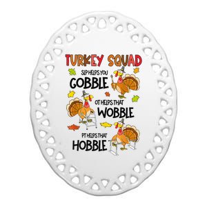 Thanksgiving SLP OT PT Turkey Squad Thankful SLP OT PT  Ceramic Oval Ornament