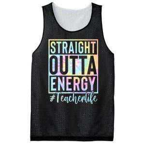 Teacher Straight Outta Energy Teacher Life Tie Dye Mesh Reversible Basketball Jersey Tank