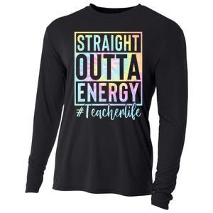 Teacher Straight Outta Energy Teacher Life Tie Dye Cooling Performance Long Sleeve Crew