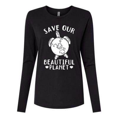 Turtles Save Our Beautiful Planet Cool Gift Environt Earth Day Gift Womens Cotton Relaxed Long Sleeve T-Shirt