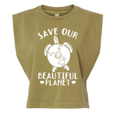 Turtles Save Our Beautiful Planet Cool Gift Environt Earth Day Gift Garment-Dyed Women's Muscle Tee