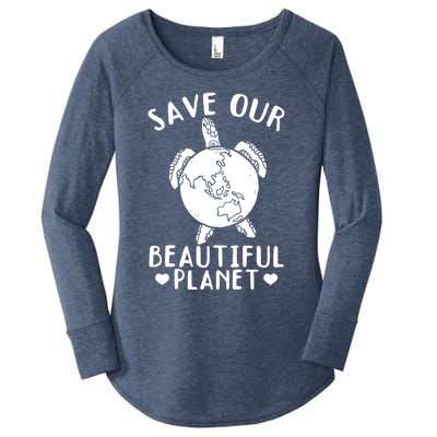 Turtles Save Our Beautiful Planet Cool Gift Environt Earth Day Gift Women's Perfect Tri Tunic Long Sleeve Shirt