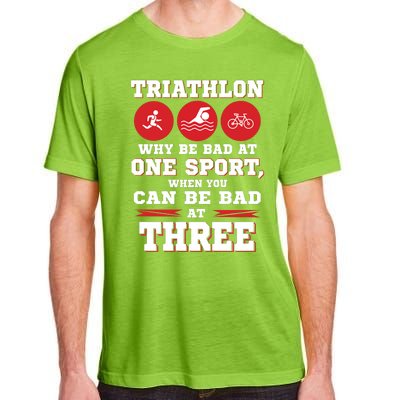 Three Sports One Race The Challenge Of A TriathleteS Life Adult ChromaSoft Performance T-Shirt