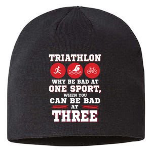 Three Sports One Race The Challenge Of A TriathleteS Life Sustainable Beanie