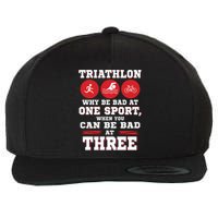 Three Sports One Race The Challenge Of A TriathleteS Life Wool Snapback Cap