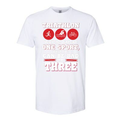 Three Sports One Race The Challenge Of A TriathleteS Life Softstyle CVC T-Shirt