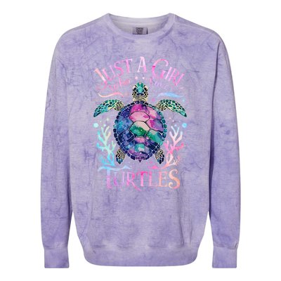 Turtle Sea Ocean Cute Just A Girl Who Loves Turtles Colorblast Crewneck Sweatshirt