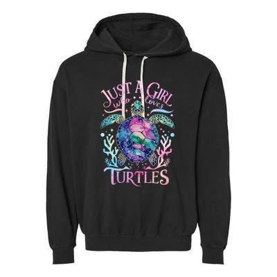 Turtle Sea Ocean Cute Just A Girl Who Loves Turtles Garment-Dyed Fleece Hoodie