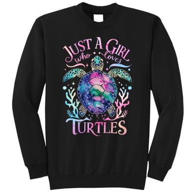 Turtle Sea Ocean Cute Just A Girl Who Loves Turtles Sweatshirt