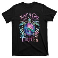 Turtle Sea Ocean Cute Just A Girl Who Loves Turtles T-Shirt