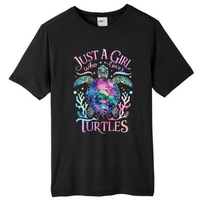 Turtle Sea Ocean Cute Just A Girl Who Loves Turtles Tall Fusion ChromaSoft Performance T-Shirt