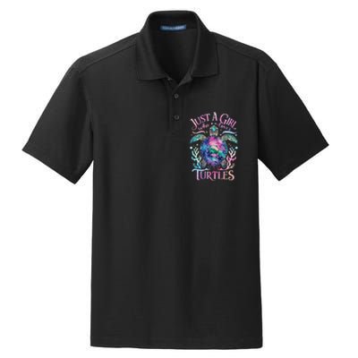 Turtle Sea Ocean Cute Just A Girl Who Loves Turtles Dry Zone Grid Polo