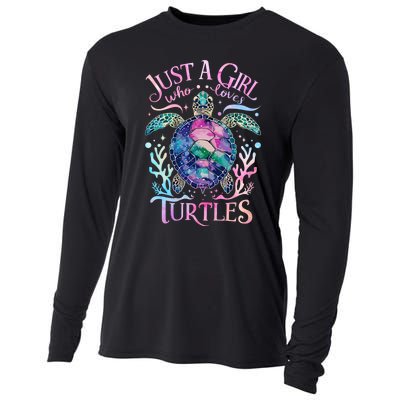 Turtle Sea Ocean Cute Just A Girl Who Loves Turtles Cooling Performance Long Sleeve Crew