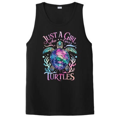 Turtle Sea Ocean Cute Just A Girl Who Loves Turtles PosiCharge Competitor Tank