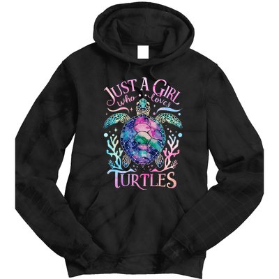 Turtle Sea Ocean Cute Just A Girl Who Loves Turtles Tie Dye Hoodie