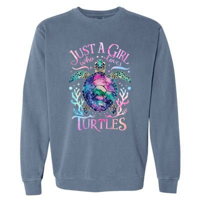 Turtle Sea Ocean Cute Just A Girl Who Loves Turtles Garment-Dyed Sweatshirt