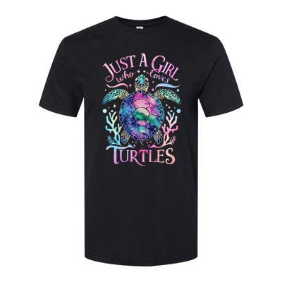 Turtle Sea Ocean Cute Just A Girl Who Loves Turtles Softstyle CVC T-Shirt