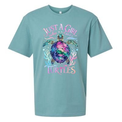 Turtle Sea Ocean Cute Just A Girl Who Loves Turtles Sueded Cloud Jersey T-Shirt