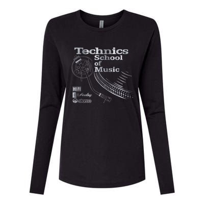 Technics School Of Music Womens Cotton Relaxed Long Sleeve T-Shirt