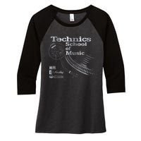 Technics School Of Music Women's Tri-Blend 3/4-Sleeve Raglan Shirt