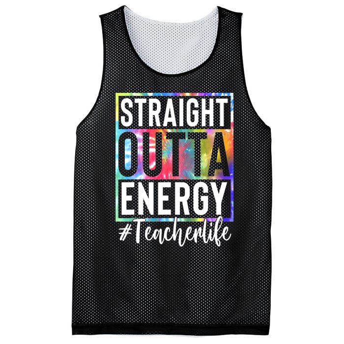 Teacher Straight Outta Energy Teacher Life Tie Dye Mesh Reversible Basketball Jersey Tank