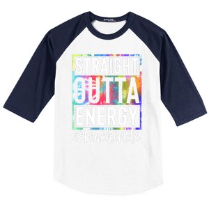 Teacher Straight Outta Energy Teacher Life Tie Dye Baseball Sleeve Shirt