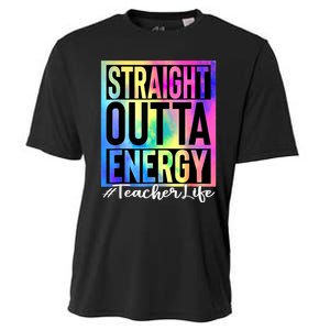 Teacher Straight Outta Energy Teacher Life Tie Dye Cooling Performance Crew T-Shirt