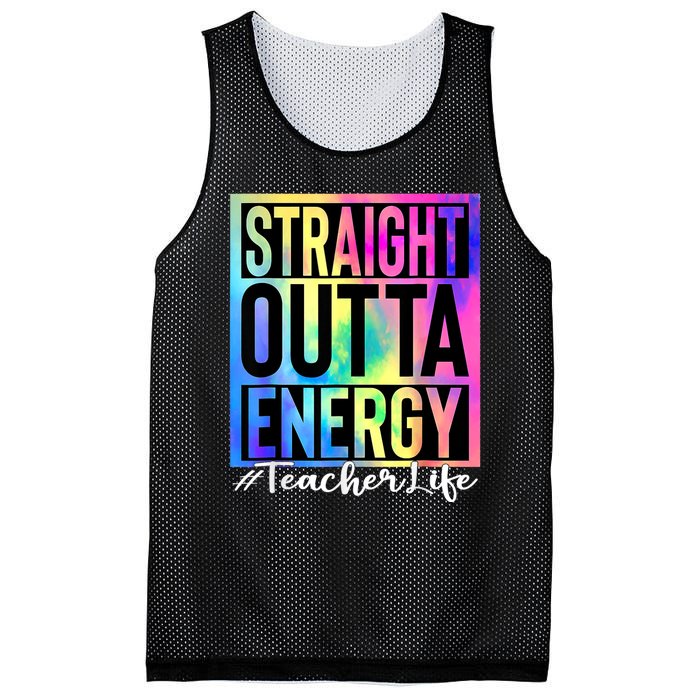 Teacher Straight Outta Energy Teacher Life Tie Dye Mesh Reversible Basketball Jersey Tank