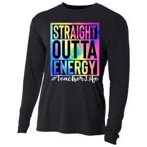 Teacher Straight Outta Energy Teacher Life Tie Dye Cooling Performance Long Sleeve Crew