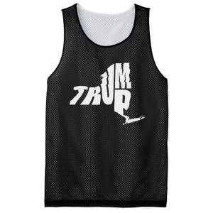 Trump State Of New York Map Shape White Text Trump 2024 Mesh Reversible Basketball Jersey Tank