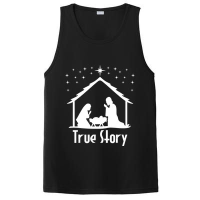 True Story Of Jesus Birth Nativity Christmas Religious PosiCharge Competitor Tank