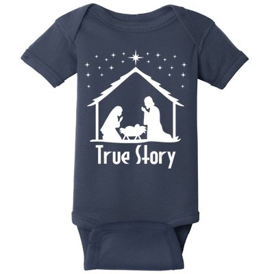 True Story Of Jesus Birth Nativity Christmas Religious Baby Bodysuit
