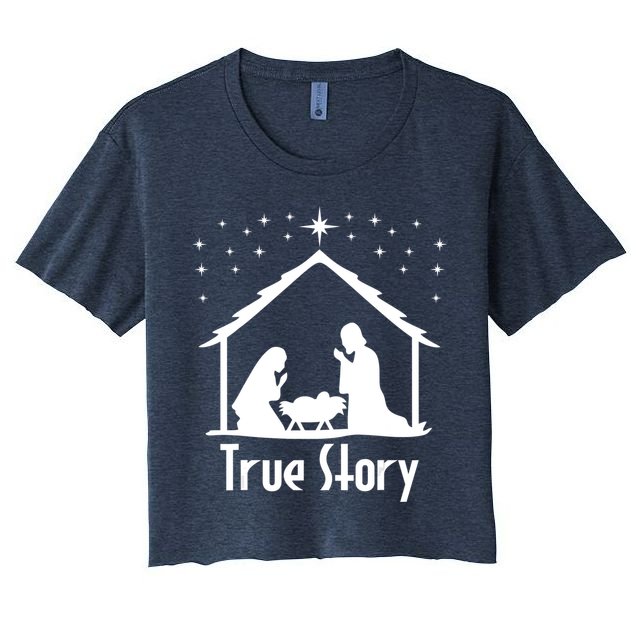True Story Of Jesus Birth Nativity Christmas Religious Crop Top