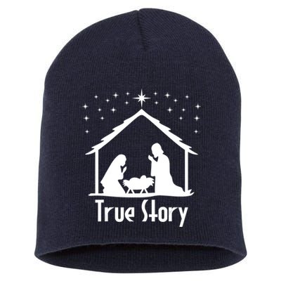 True Story Of Jesus Birth Nativity Christmas Religious Short Acrylic Beanie