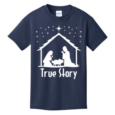 True Story Of Jesus Birth Nativity Christmas Religious Kids T-Shirt