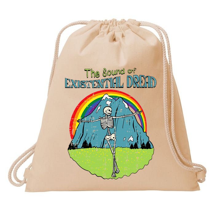 The Sound Of Existential Dread Skeleton Fun Retro Drawstring Bag
