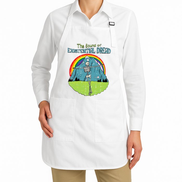 The Sound Of Existential Dread Skeleton Fun Retro Full-Length Apron With Pockets