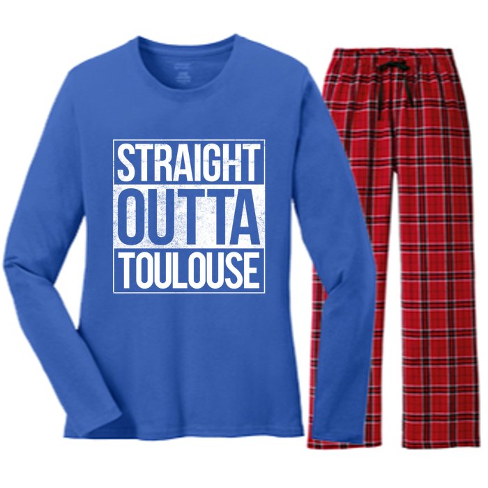 Toulouse Straight Outta Toulouse Gift Women's Long Sleeve Flannel Pajama Set 