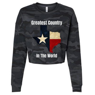 The State Of Texas Is The Greatest Country In The World Cropped Pullover Crew