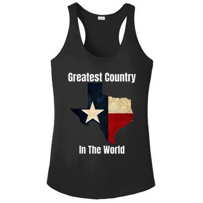 The State Of Texas Is The Greatest Country In The World Ladies PosiCharge Competitor Racerback Tank