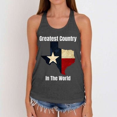 The State Of Texas Is The Greatest Country In The World Women's Knotted Racerback Tank