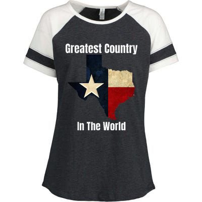 The State Of Texas Is The Greatest Country In The World Enza Ladies Jersey Colorblock Tee