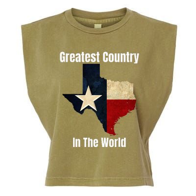 The State Of Texas Is The Greatest Country In The World Garment-Dyed Women's Muscle Tee