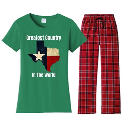 The State Of Texas Is The Greatest Country In The World Women's Flannel Pajama Set