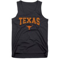 Texas State Of Texas Orange Text Tank Top