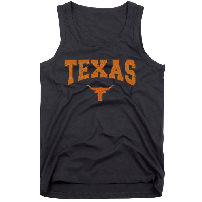 Texas State Of Texas Orange Text Tank Top